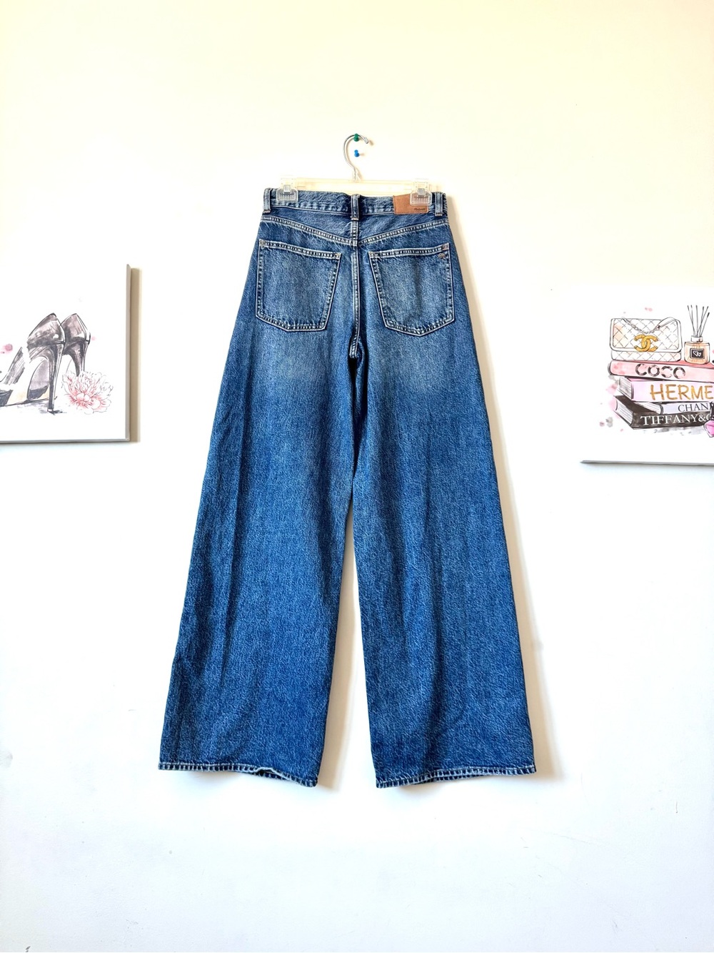 Madewell High-Rise Wide-Leg Jeans in Medium Blue Wash Size 25 - Picture 3 of 12
